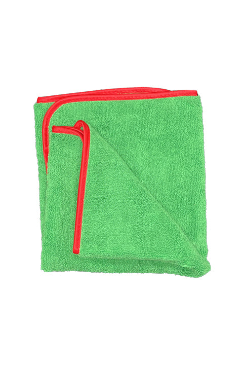 Elite Microfiber Edged Towels (Black/Red) - 12PK