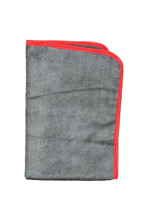 Elite Microfiber Edged Towels (Black/Red) - 12PK