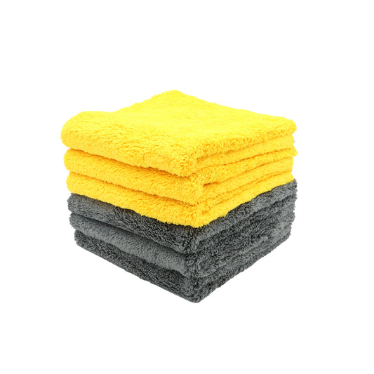 Yellow / Grey Fluffy towel 12 Pack